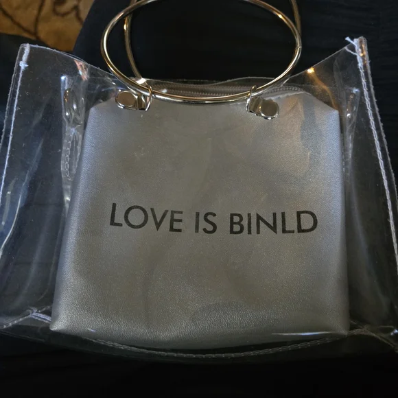 Love Is Blind clear & silver mini bag 7"x5" NWT - Picture 2 of 5